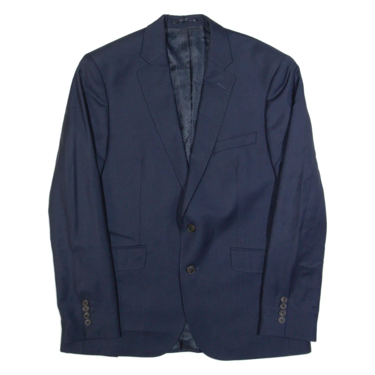 JAEGER Slim Fit Mens Blazer Jacket Blue Wool M