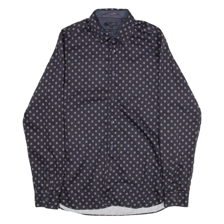 TED BAKER Mens Shirt Black Long Sleeve M