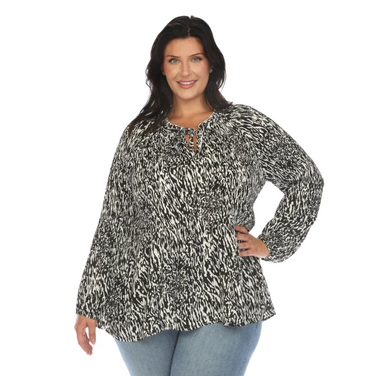 Women's Plus Size Printed Chiffon Blouse