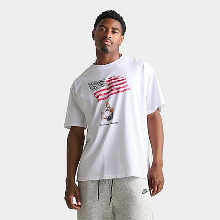 Nike Men's LeBron Old Glory Basketball T-Shirt in White Size: XS