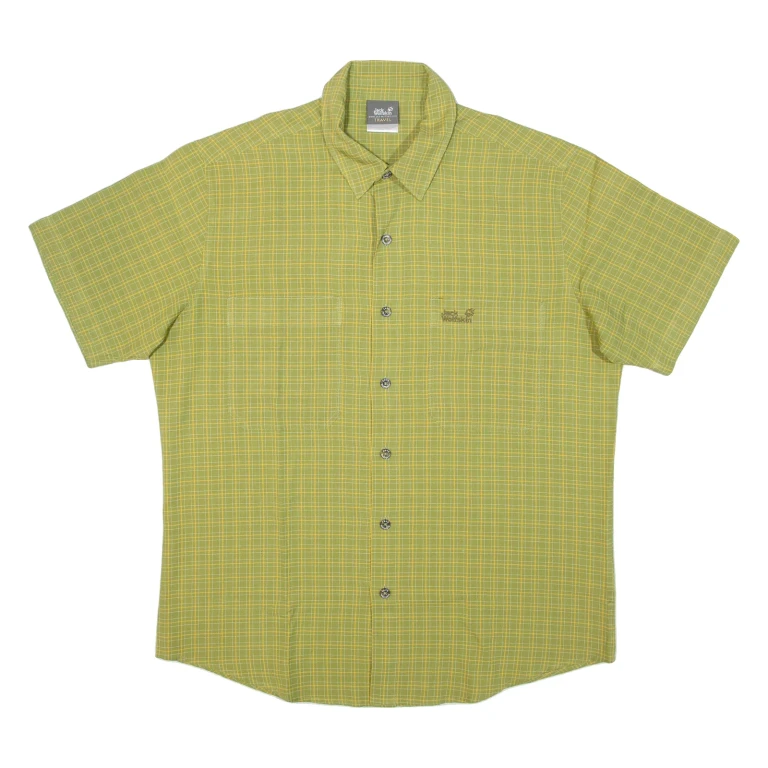 JACK WOLFSKIN Mens Shirt Green Check M