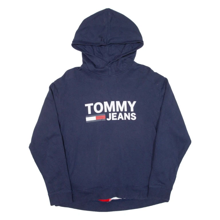 TOMMY JEANS Mens Blue Hoodie M
