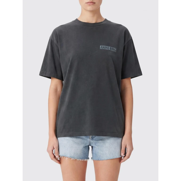Cotton T-shirt with Graphic Print and Dropped Shoulders (A0812312WBL1)