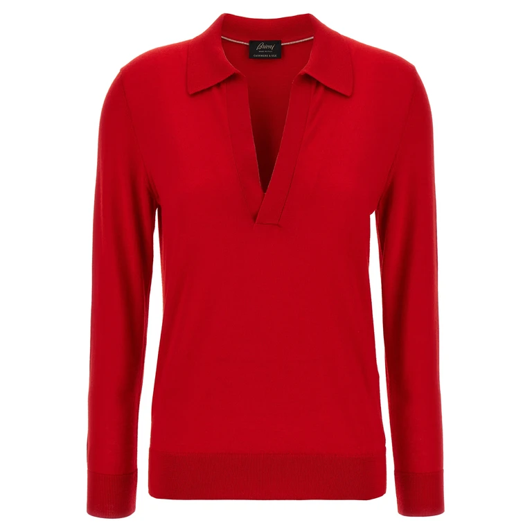 Multicolor Cashmere Polo Shirt - Women