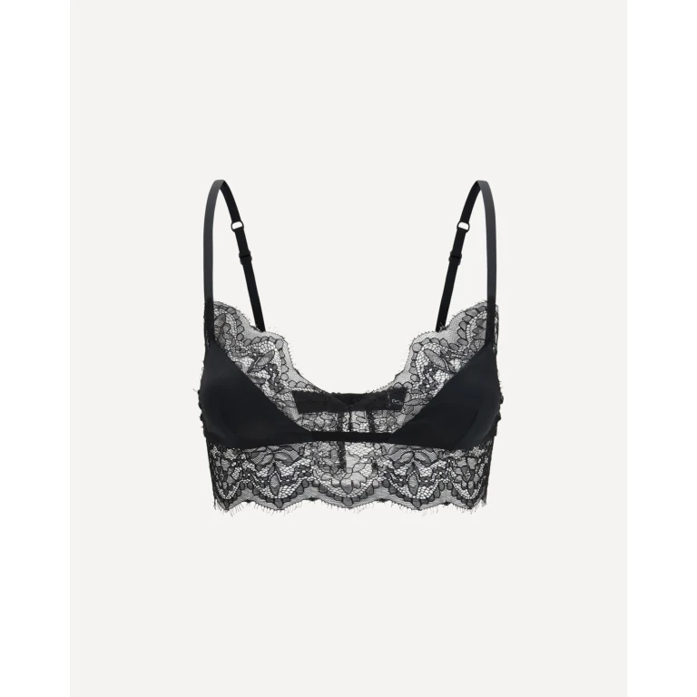 Satin soft-cup bralette Bra with lace Female 1