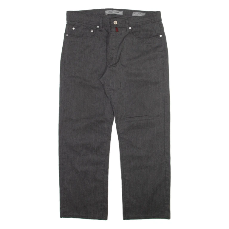 PIERRE CARDIN Mens Trousers Grey Regular Straight W32 L28