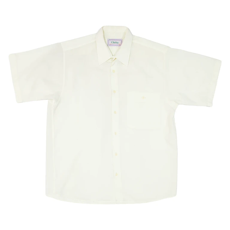 CHELSY Mens Plain Shirt Yellow 90s L