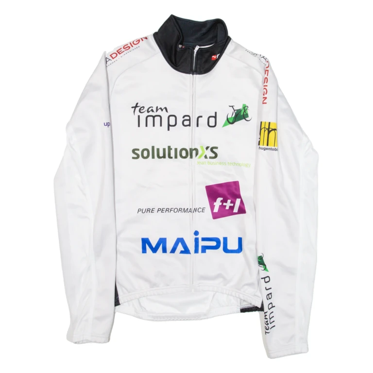 CUORE Cycling Full-Zip Mens Jersey White Long Sleeve S