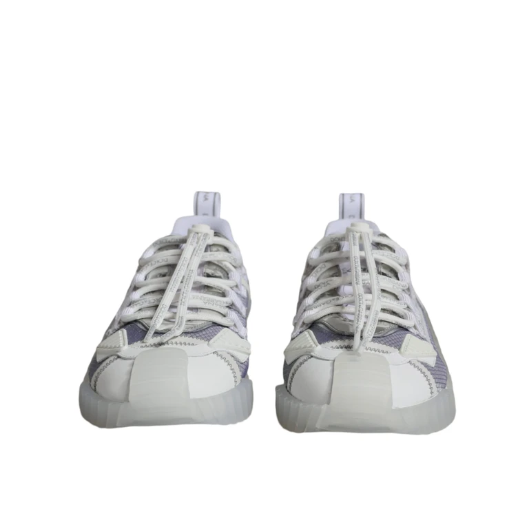 Dolce & Gabbana White Silver Low Top Ns1 Sneakers Shoes - Men