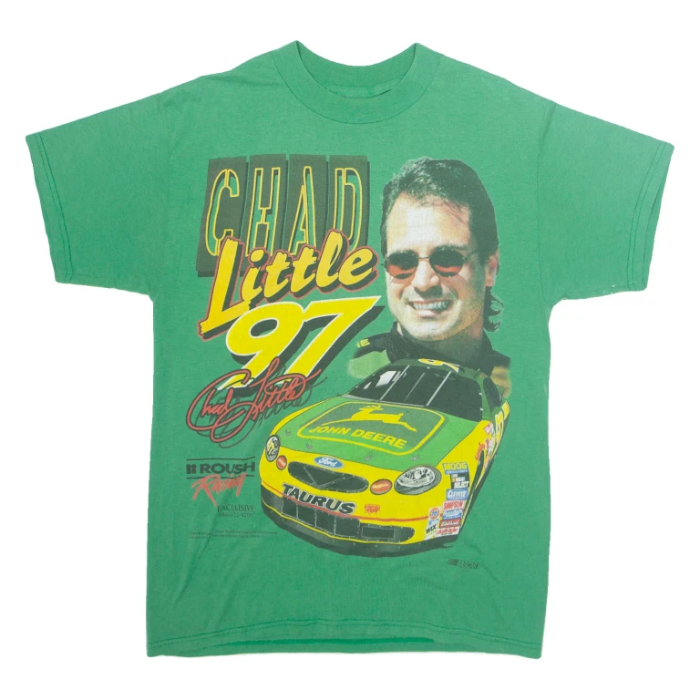 Chad Little 97 Nascar Mens T-Shirt Green USA M