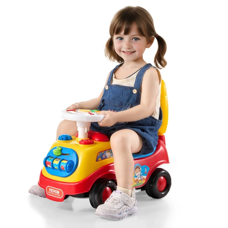 Ride On Push Car for Toddlers, Ages 1-3, Ride Racer, Sit to Stand Toddler Ride On Toy, Classic Kids Ride On Car with Music Steering Wheel, Horn & Under Seat Storage, Ride On Toy for Boys Girls - Multicolor