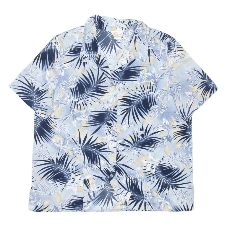 TRADITION Womens Printed Shirt Blue Collared 90s Silk Floral M