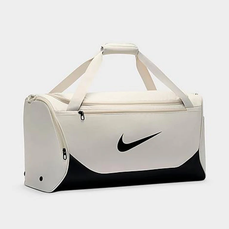 Brasilia Training Duffel Bag (Medium, 60L) in Light Bone/Black