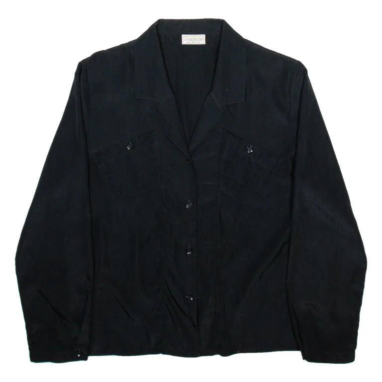 CROSSGRADE Womens Shirt Black V-Neck Long Sleeve M