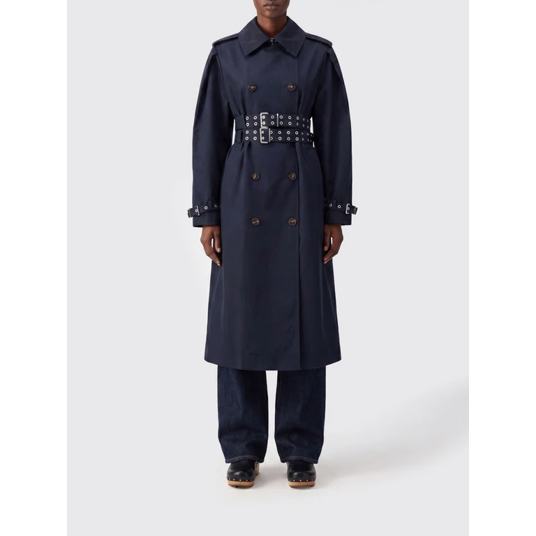 Long Double-Breasted Studded Cotton Trench Coat (A1010222099)