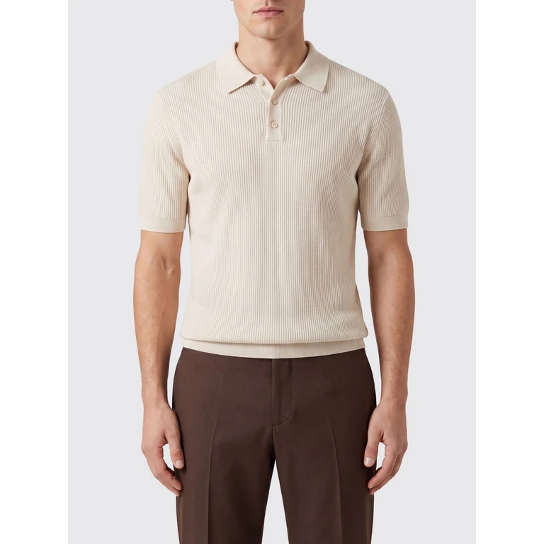 Short-Sleeved Knit Polo in Pure Cotton with a Three-Button Placket (MU0D58520130)