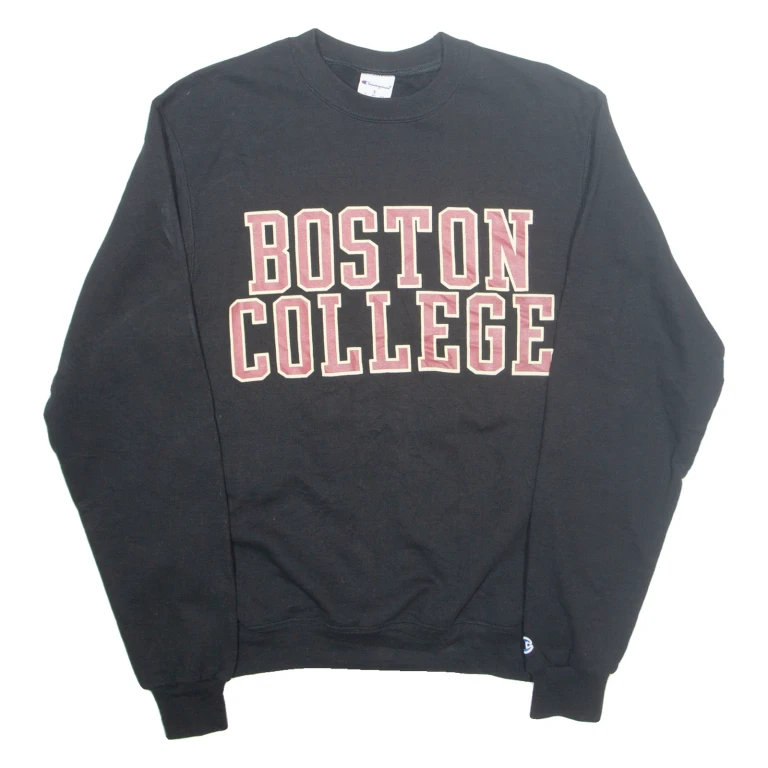 CHAMPION Boston College Mens Sweatshirt Black USA S