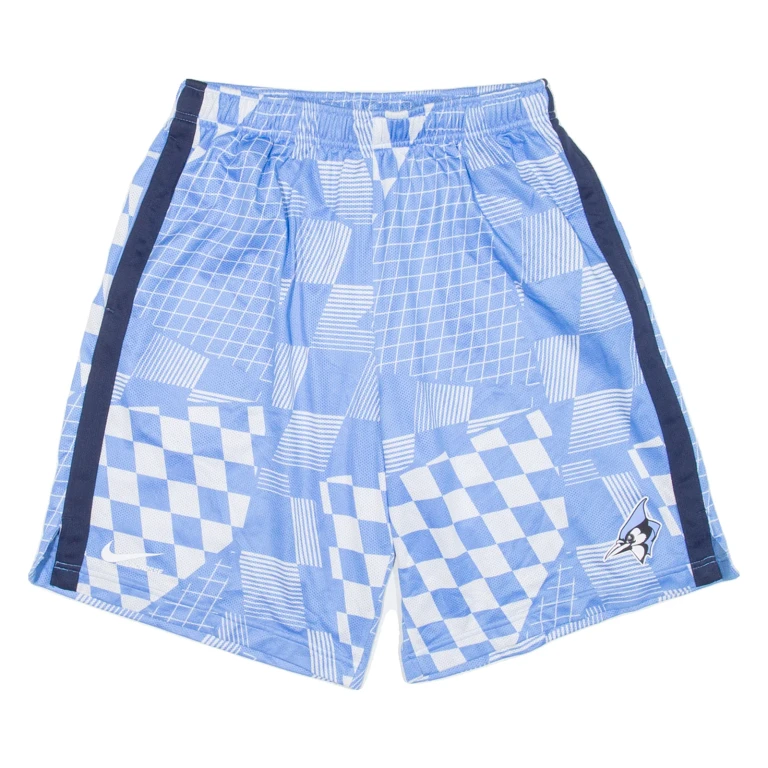 NIKE Mens Sports Shorts Blue Relaxed Crazy Pattern L W28