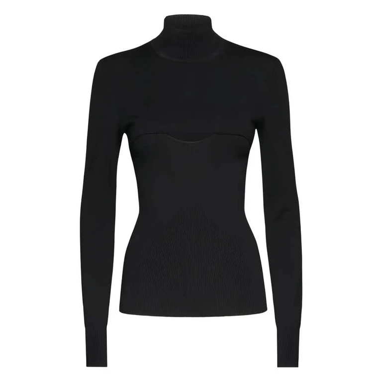 Ferragamo Long Sleeves Mock-Neck