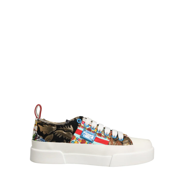 Dolce & Gabbana Multicolor Patchwork Low Top Sneakers Shoes - Women