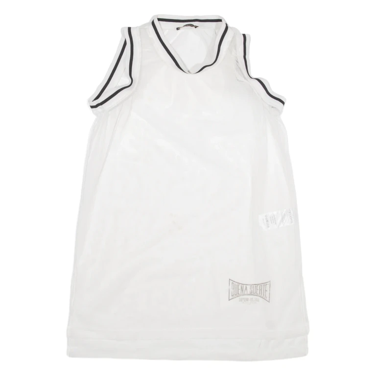 Womens Vests Top White High Neck Sleeveless M