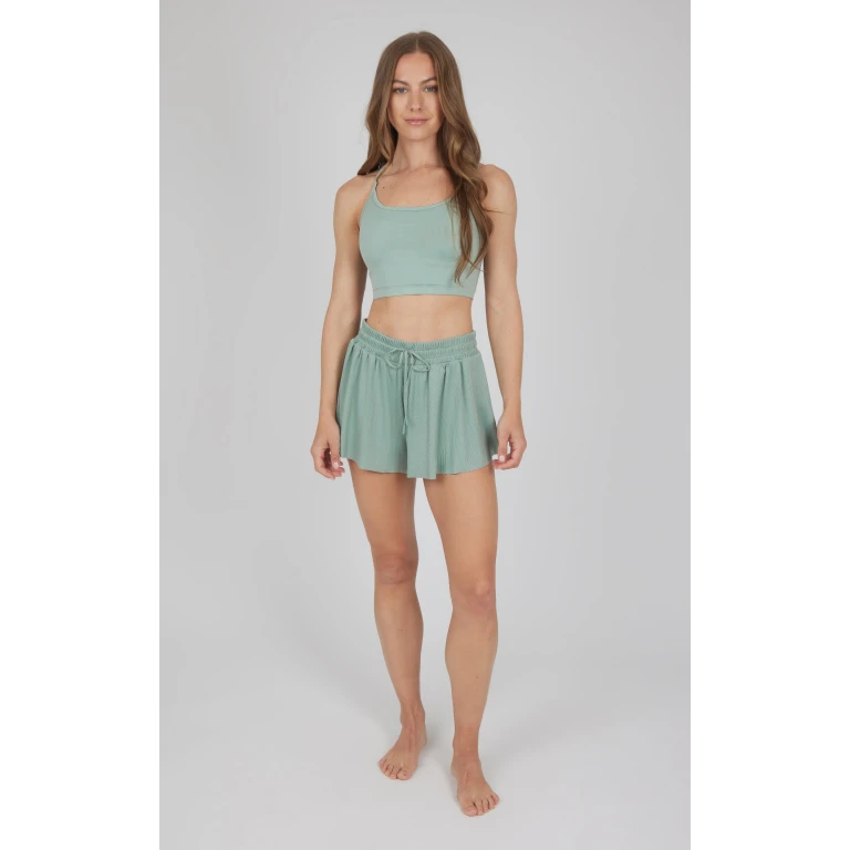 2 PC Seamless Bra and Ribbed 2 in 1 Running Short
