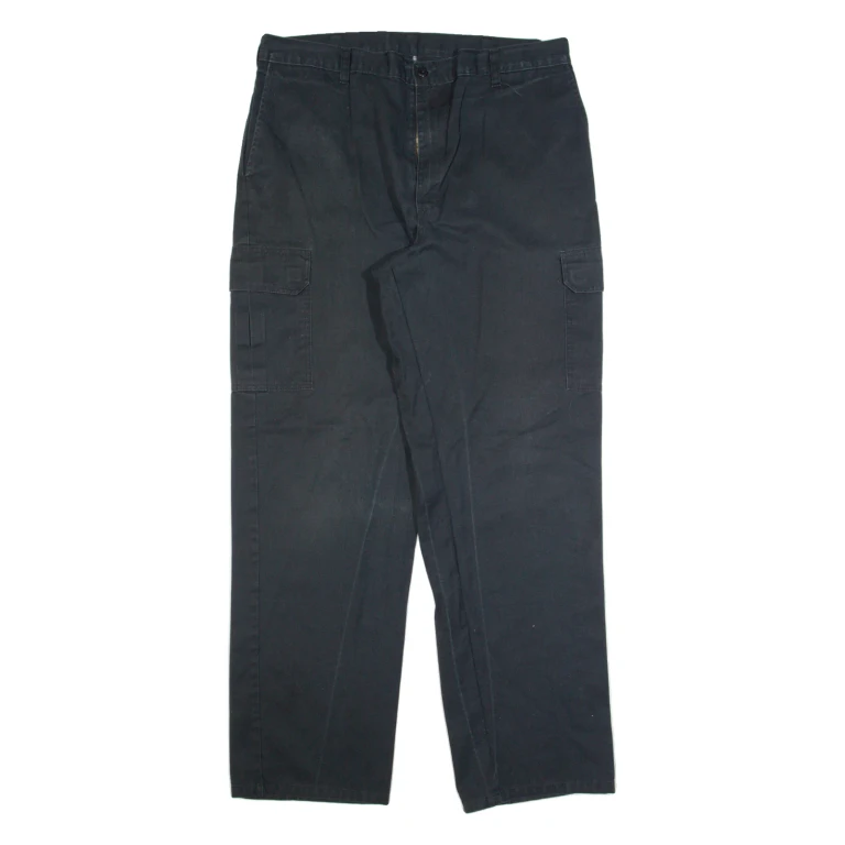 DICKIES Cargo Workwear Mens Trousers Black Regular Straight W38 L34