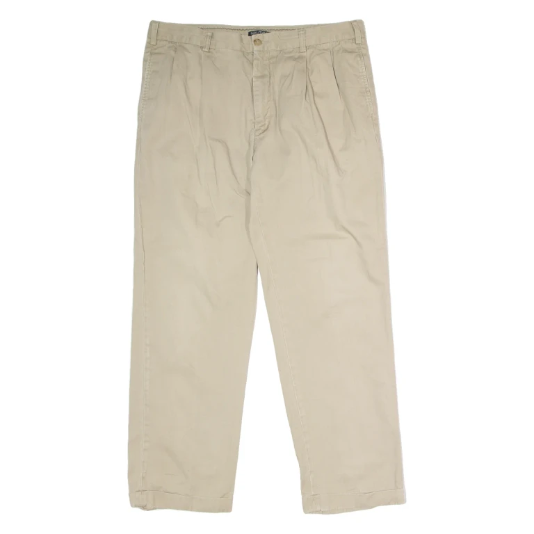 NAUTICA Chino Mens Twill Trousers Beige Regular Straight W38 L32