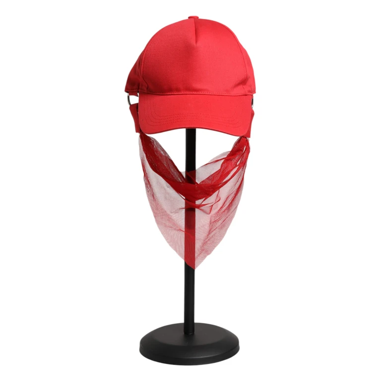 Dolce & Gabbana Red Cotton 6 Panels Women Baseball Cap Accessory - Women