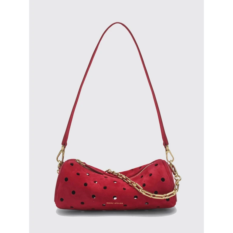 Cylinder Polka-Dot Suede Shoulder Bag with Chain Handle (2026113RE)