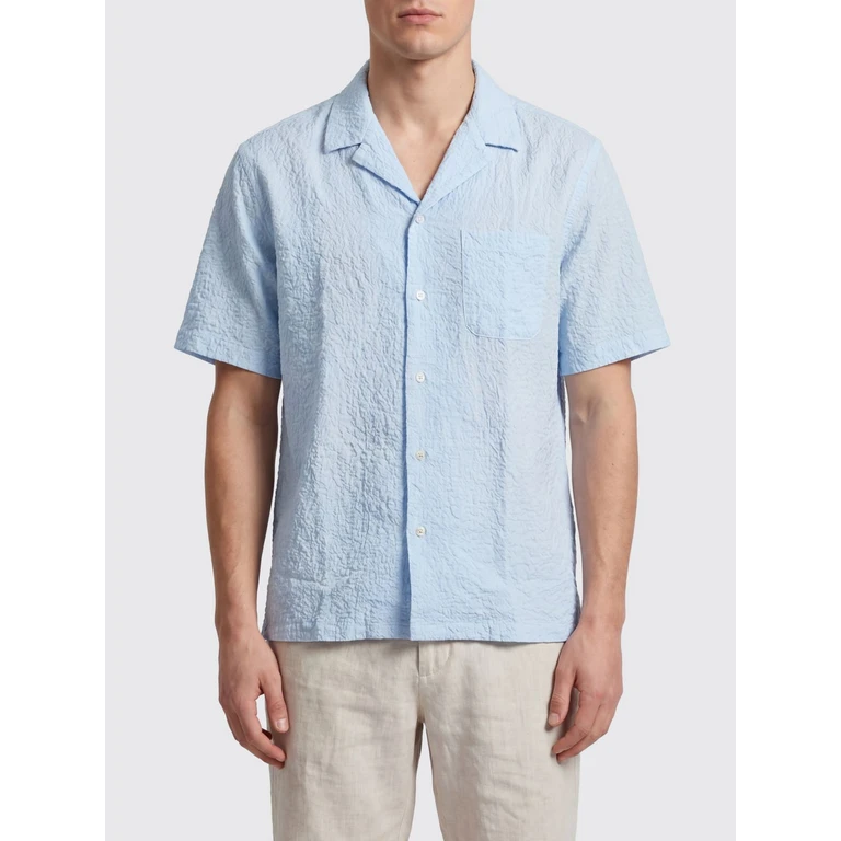 Short-Sleeved Cotton Bowling Shirt with Cuban Collar (265402112)