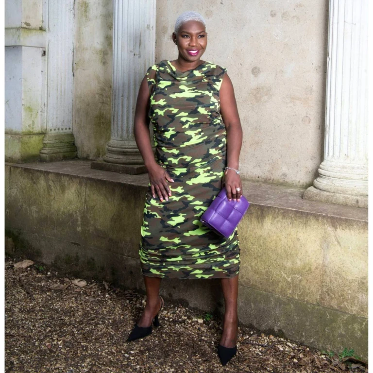 Boudicca Summer Neon Lime Camouflage Midi Dress -Inclusive Plus Size up to UK 26 / US 22