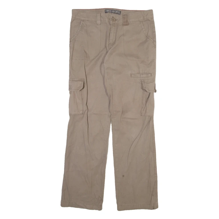 DICKIES Cargo Womens Trousers Grey Relaxed Straight W32 L31