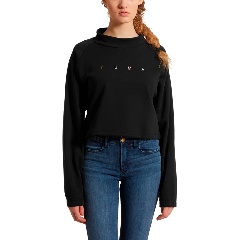 Women's Fierce Cat Cropped Crew