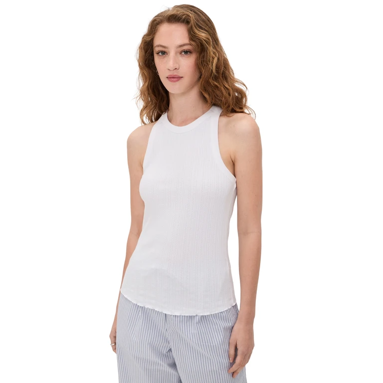 Faherty Paradise Pointelle Tank White XL