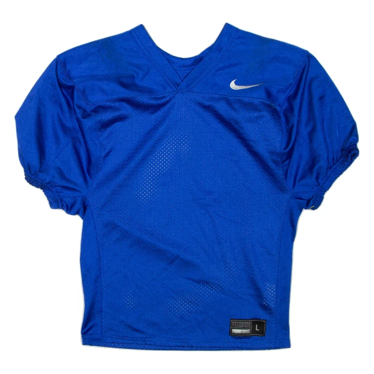 NIKE Womens Football Shirt Jersey Blue V-Neck L