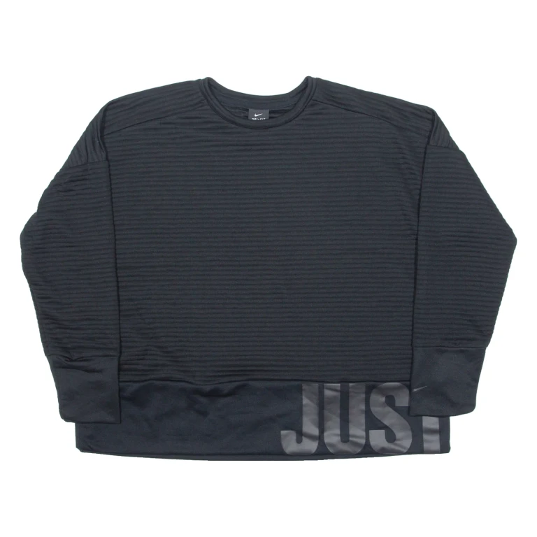 NIKE Lightweight Womens Sweatshirt Black Crew Neck L