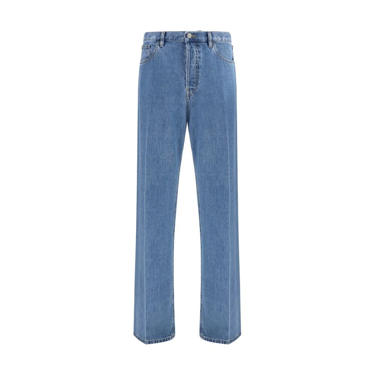 Valentino Blue Cotton Straight-Leg Jeans Clothing - Men