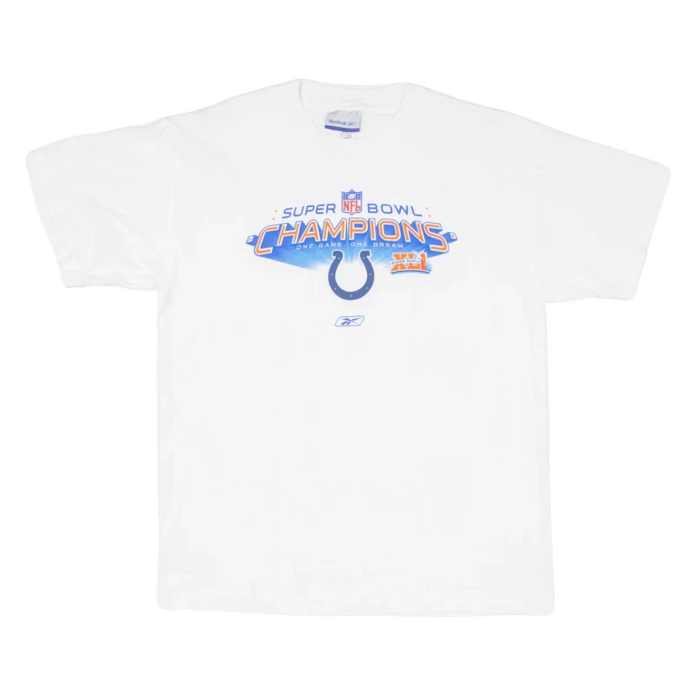 REEBOK Super Bowl Champions. One Game. One Dream Mens T-Shirt White USA XL