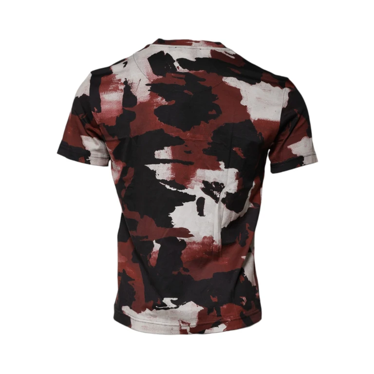 Dolce & Gabbana Multicolor Camouflage Crew Neck T-Shirt Cotton - Men