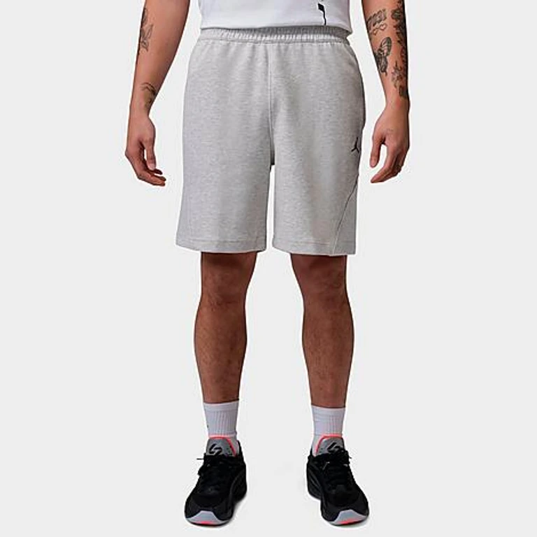 Nike Men's Jordan Sport Hoop Fleece Shorts in Grey Heather/Pale Grey/Black Size: XS