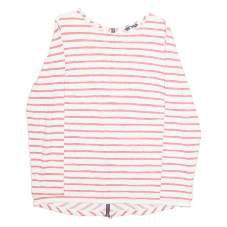 JOULES Womens Printed Top Red Long Sleeve Striped UK 14