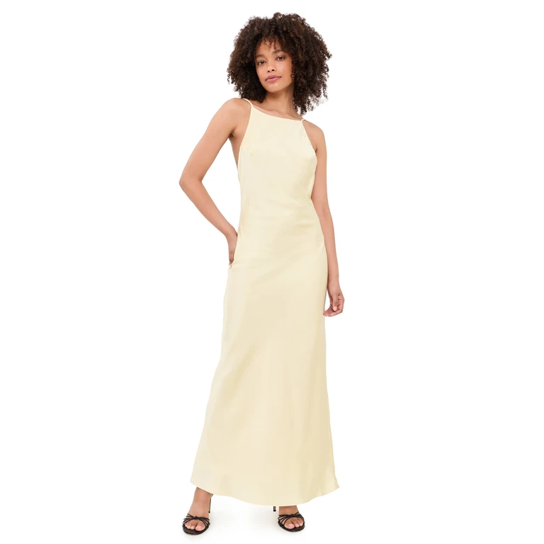 Line & Dot Emel Maxi Dress Light Yellow S