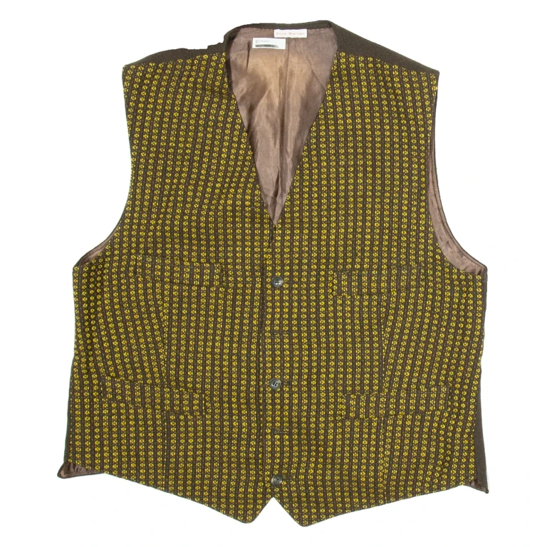 BLUM WERNER Womens Blazer Waistcoat Brown Striped M