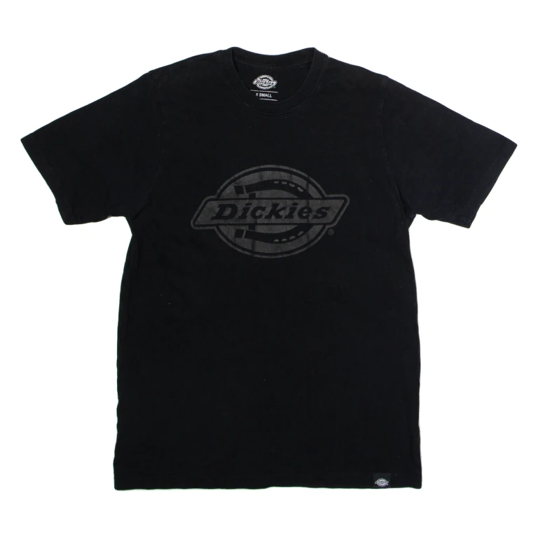 DICKIES Mens T-Shirt Black Crew Neck XS