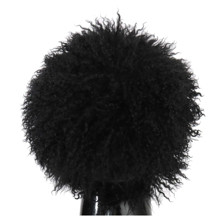 Dolce & Gabbana Black Tibet Lamb Fur Leather Gatsby Hat And - Women