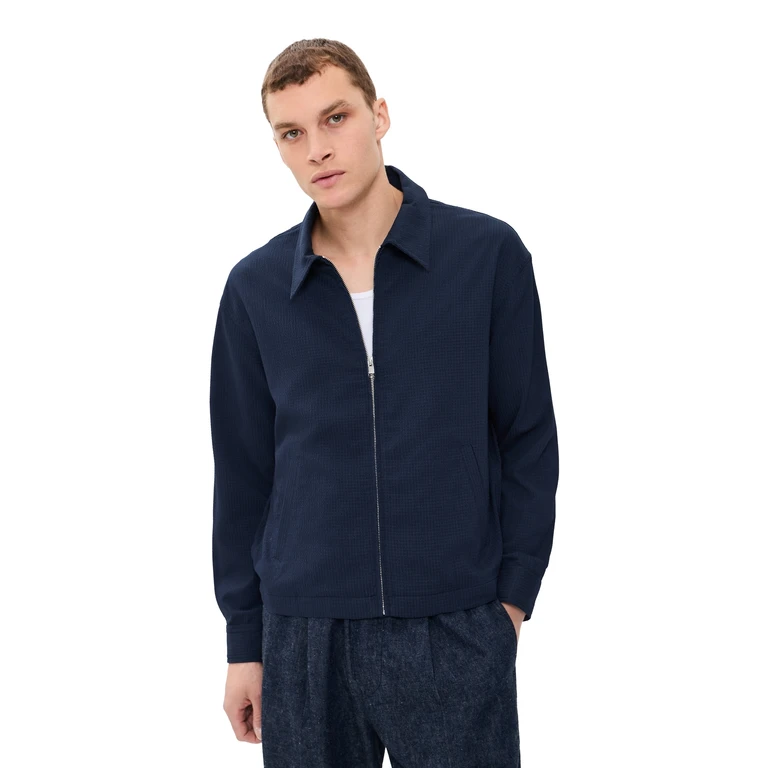 FRAME Seersucker Blouson Jacket Navy L