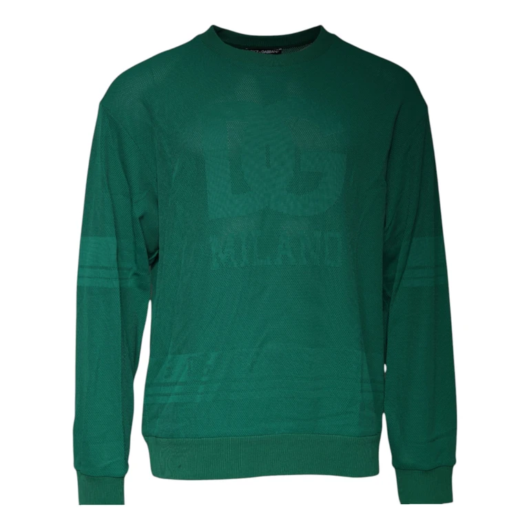 Dolce & Gabbana Green Logo Nylon Crew Neck Pullover Sweater Clothing - Men