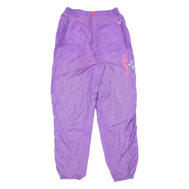 Lined Womens Snow Pants Purple Tapered UK 12 W24 L30