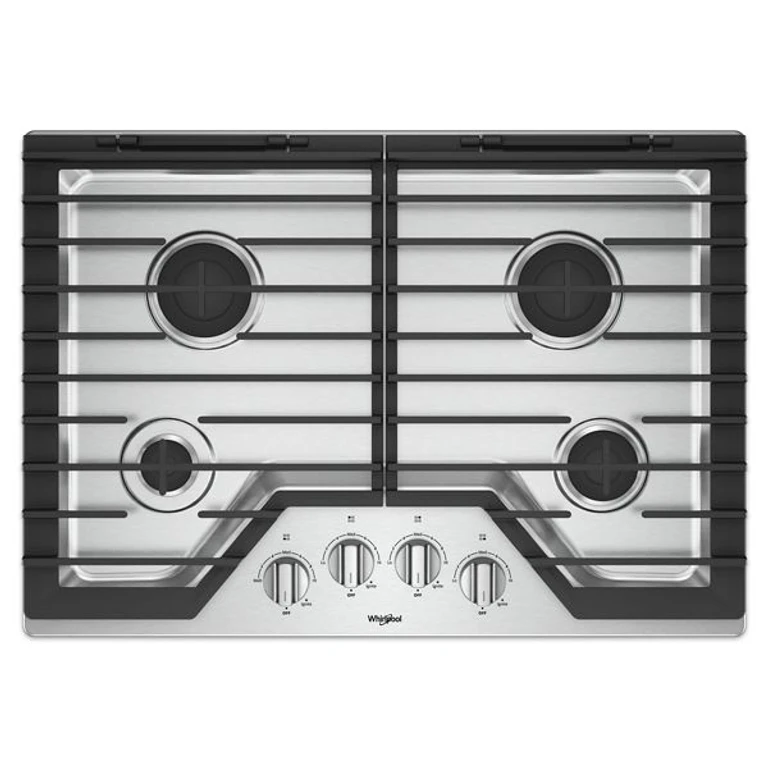30 in. Gas Cooktop with EZ-2-Lift Hinged Cast-Iron Grates in Stainless Steel